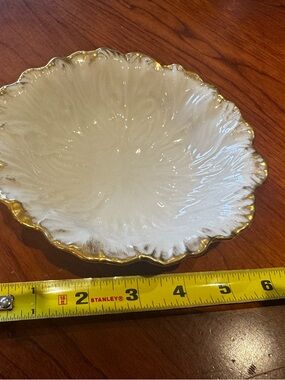 Lenox Cream and Gold Scalloped  Serving Bowl